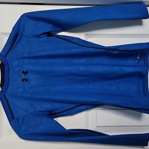 Under Armour HeatGear Fitted Blue Long Sleeve Tee Shirt UPF 50+